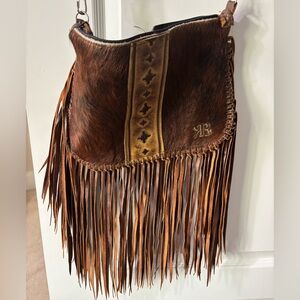 Brown Fringed Leather Bag